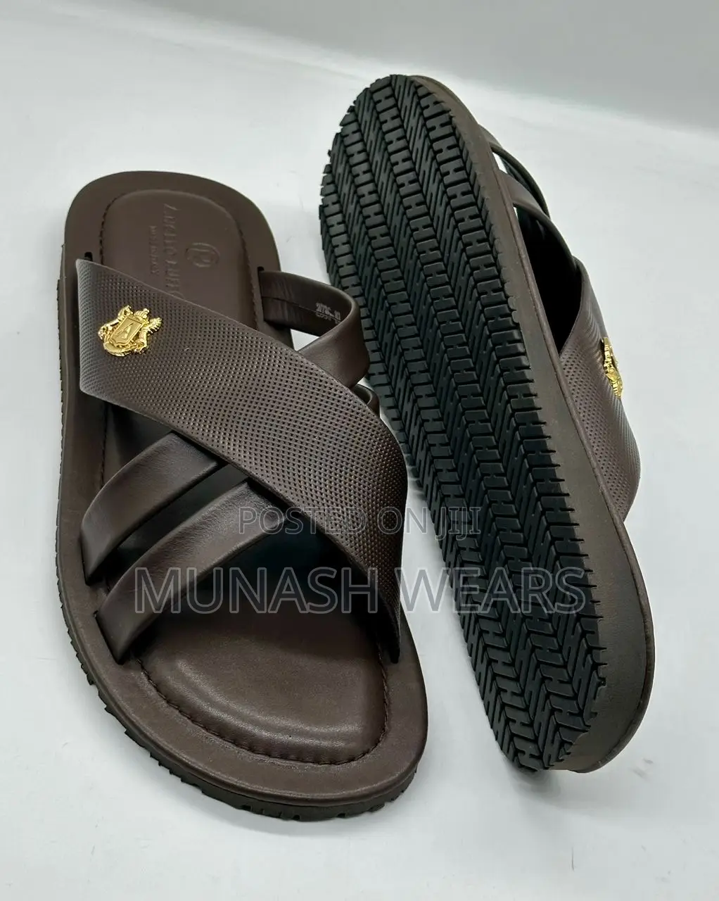 Original Leather Italian Slipers Blue ,Brown and Black