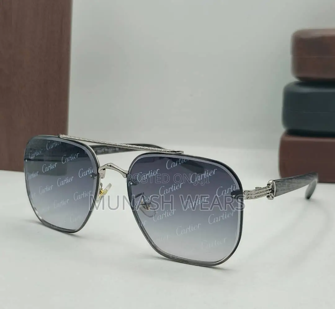 Cartier Classic Glasses Blue and Brown Lens