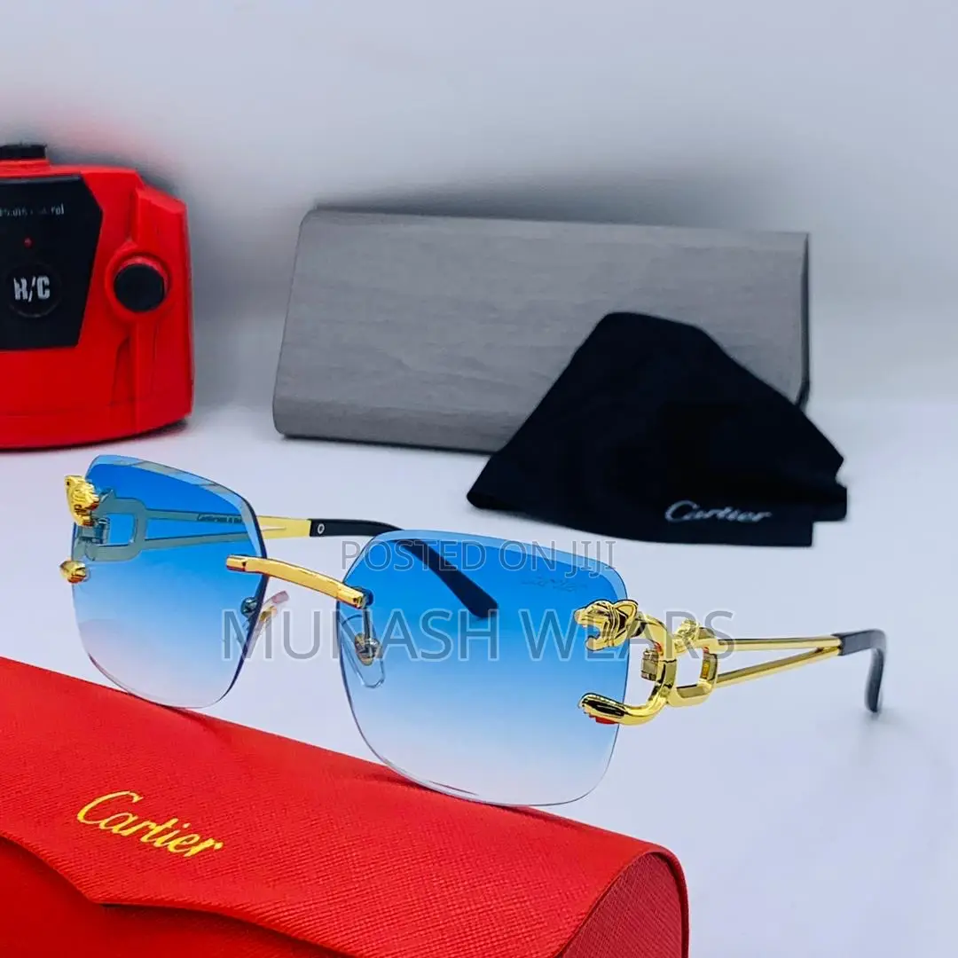 Cartier Classic Glasses Blue and Brown Lens