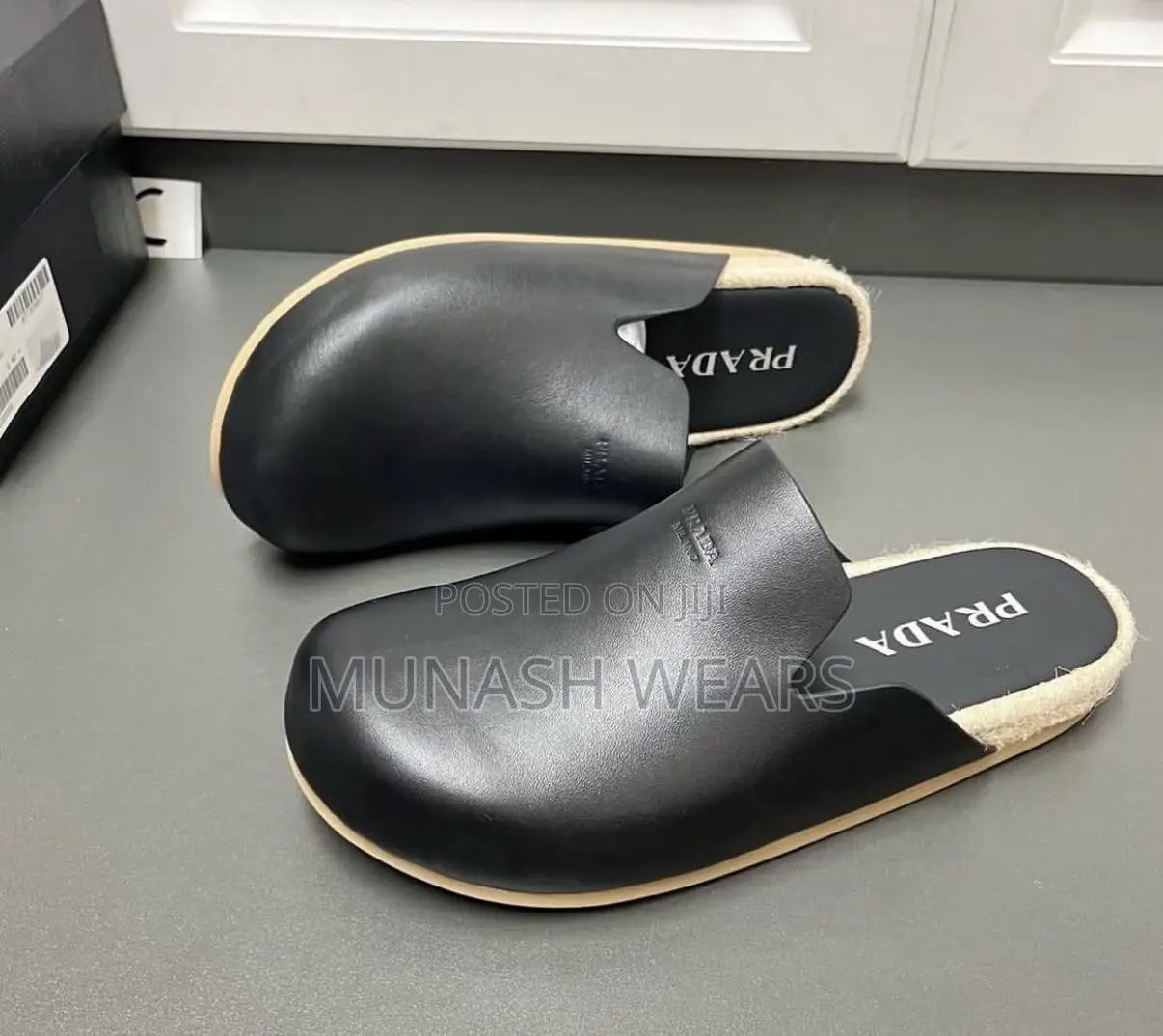 Prada Mule 40-46 Available in Black and Cream Nationwide