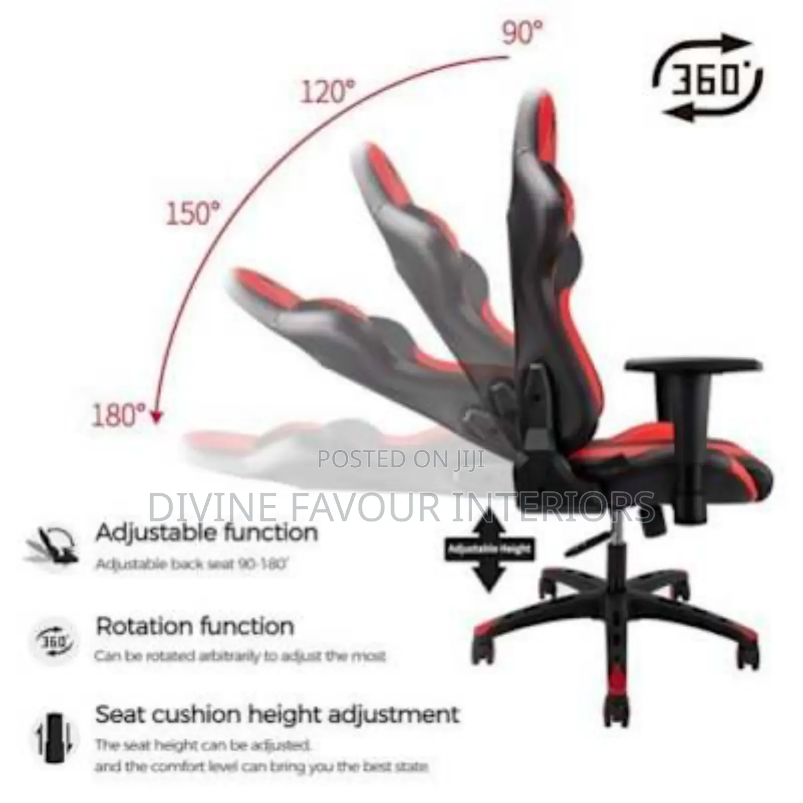 Furgle Racing Gaming Ergonomic Chair With Footrest