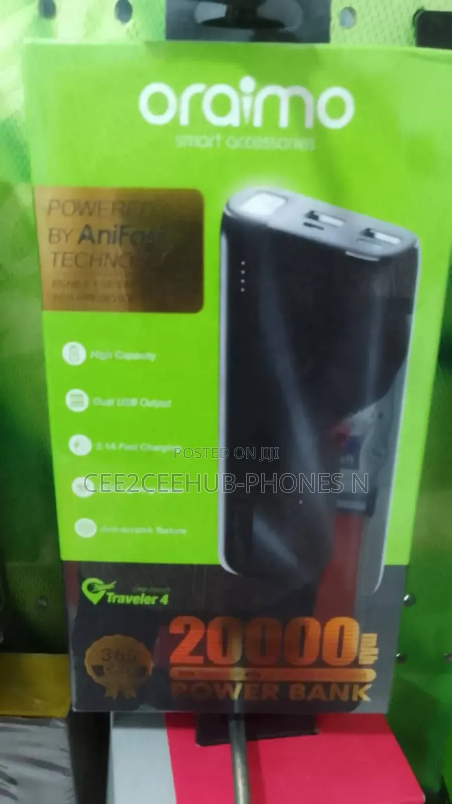 Oraimo 12w 20,000mah With 4 Built in Cable