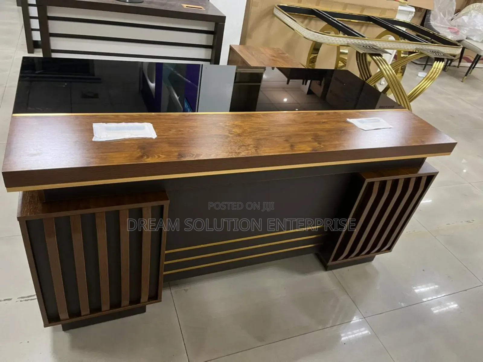 Executive Table With Half Glass