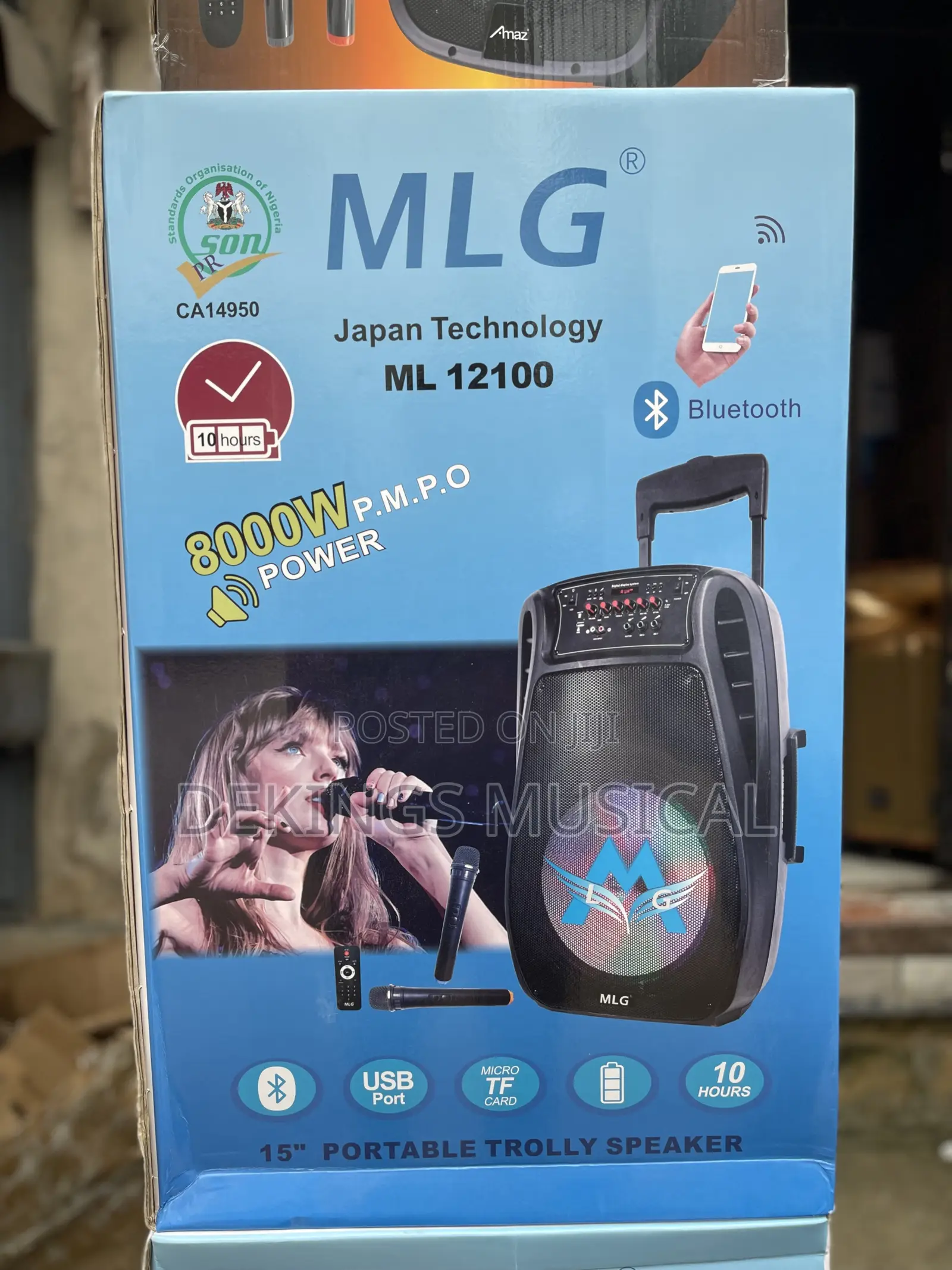 MLG Ml-12100 Pa Systems Rechargeable Wireless Bt Speaker