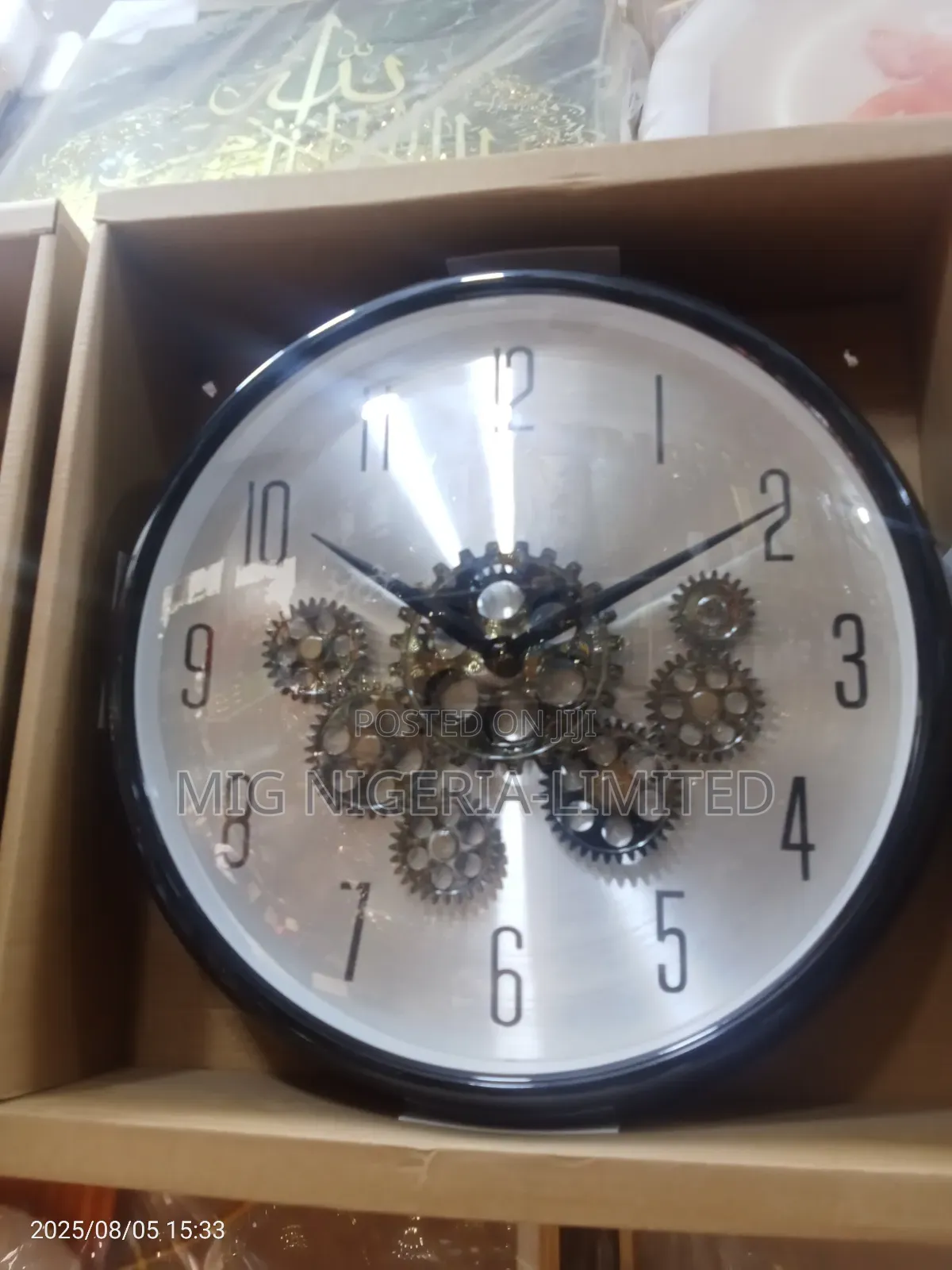 Moving Gear Clock 16 Inch -by the Clock Factory Golden Color