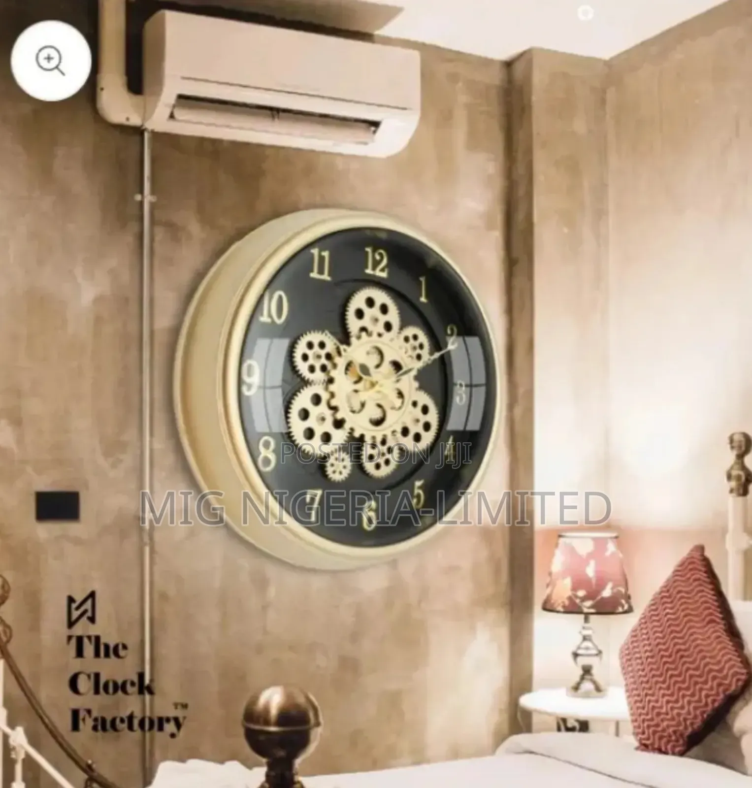 Moving Gear Clock 16 Inch -by the Clock Factory Golden Color