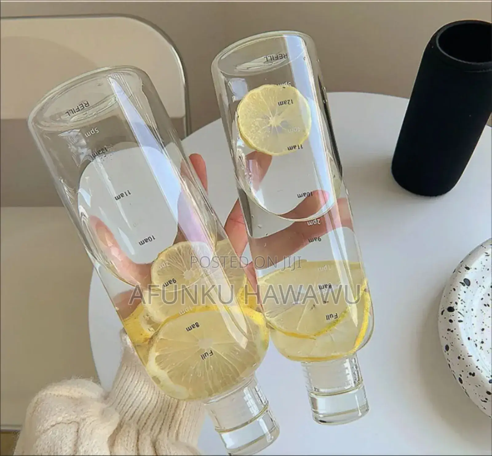Portable Transparent Water Bottle With Time Scale (He)