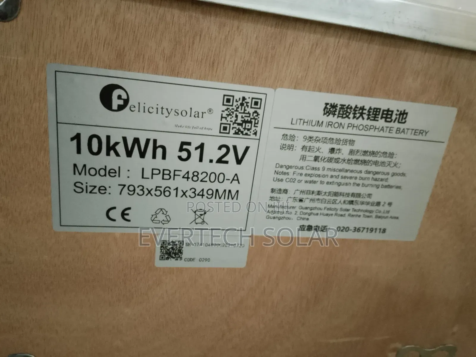 10 Kwhs Felicity Lithium Ion Battery 🔋