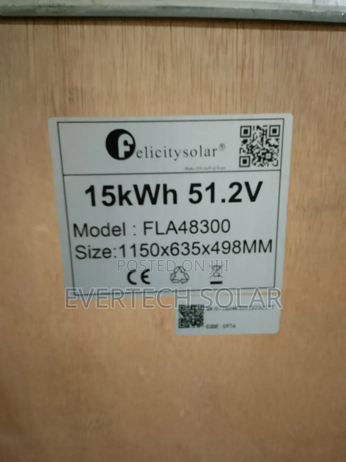 15 Kwhs Flat Felicity Lithium Battery 🔋300a