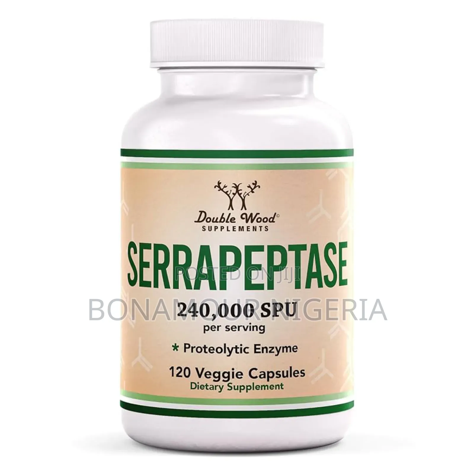 Double Wood Serrapeptase 240000 Spu X120 Veg Caps