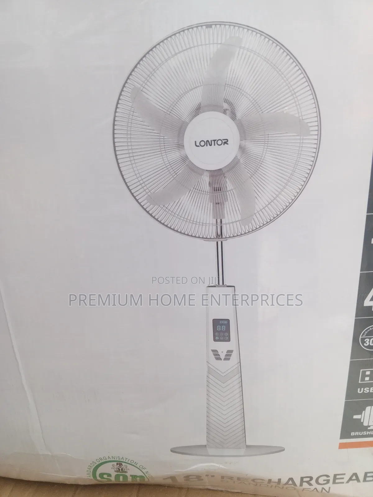 Lontor 18-Inch Rechargeable Standing Fan Digital - CTL-Cf056