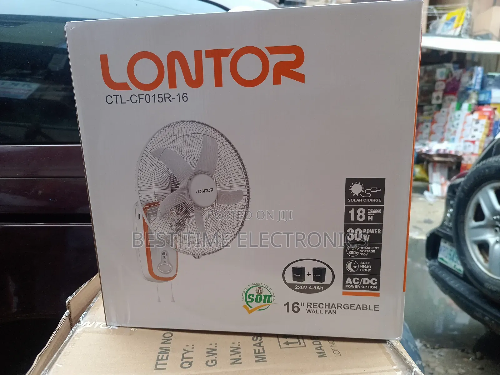 16" Lontor Rechargeable Wall Fan