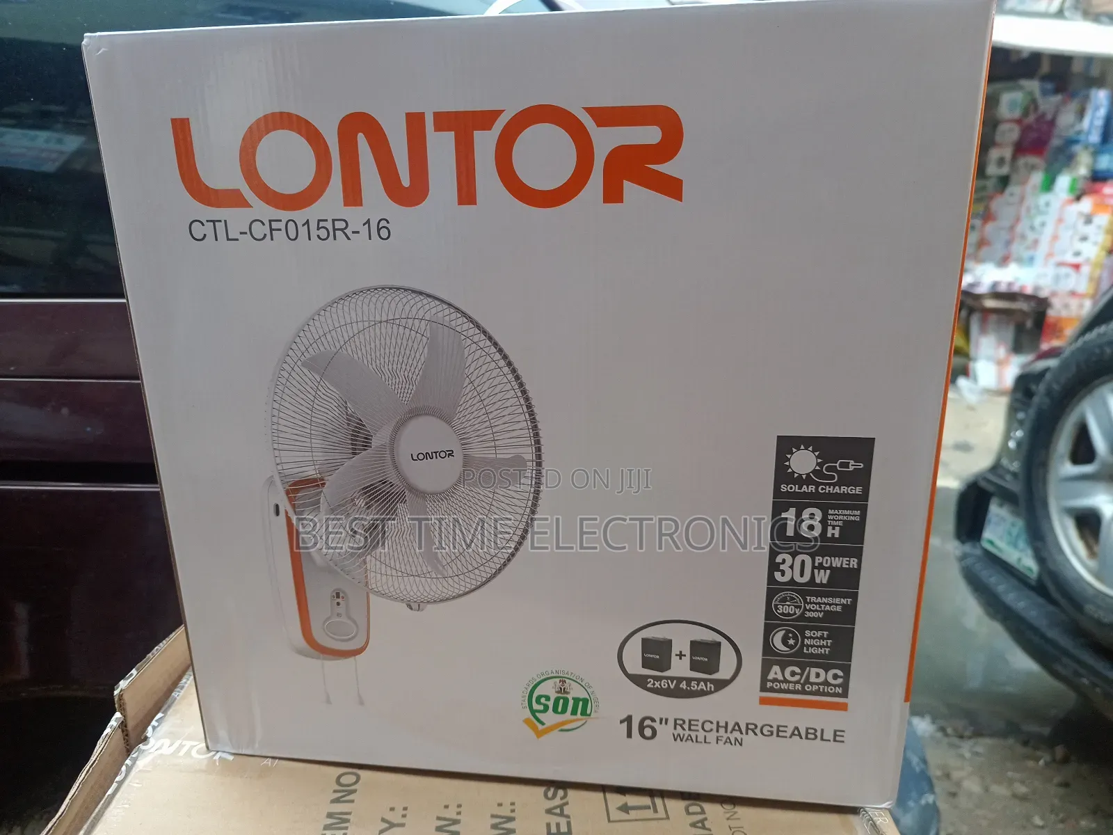 16" Lontor Rechargeable Wall Fan