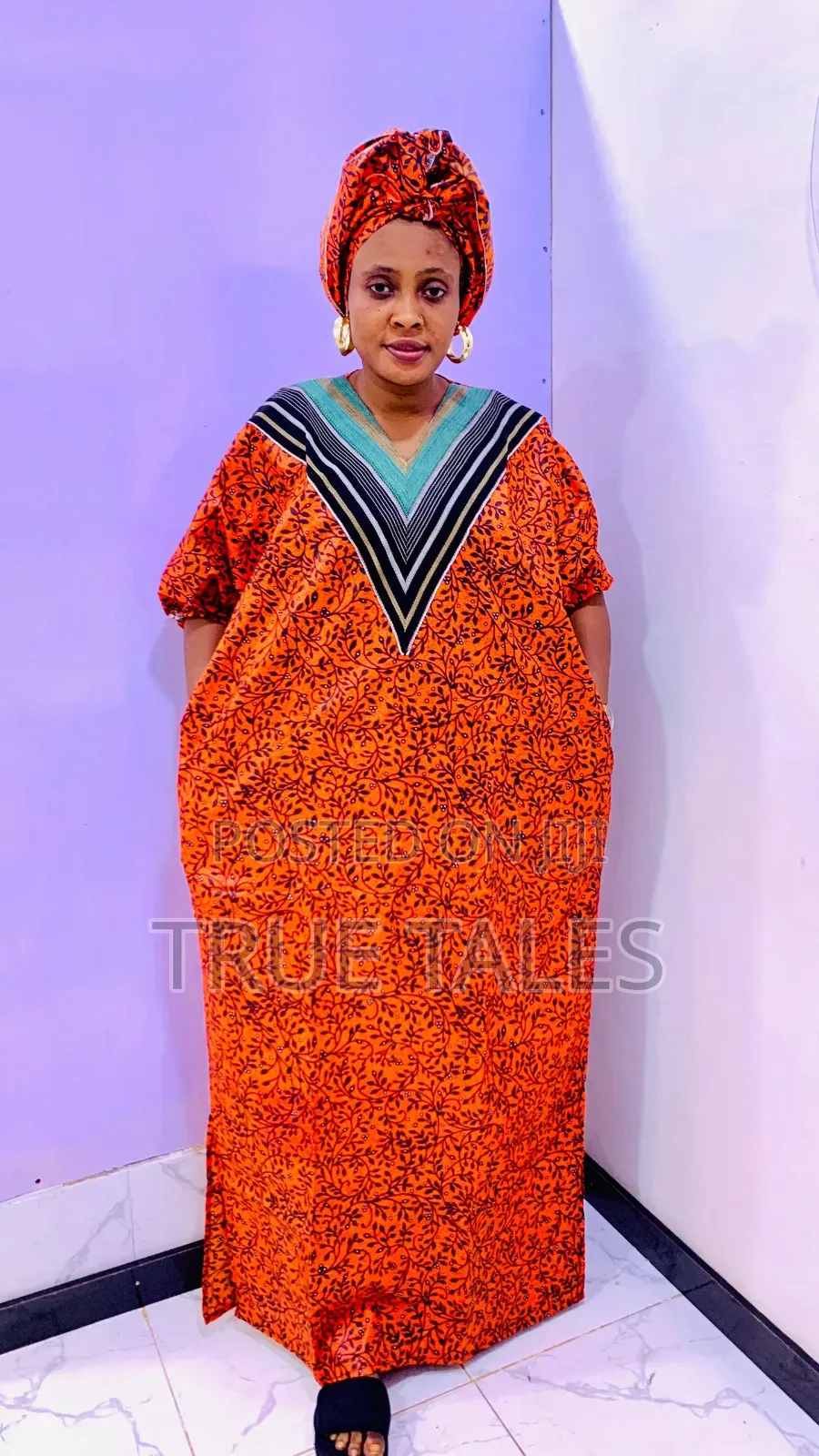 Ankara Embellished With Aso Oke Boubou Gown