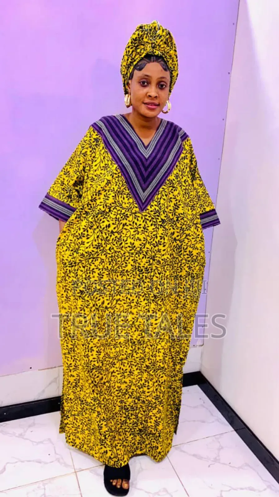 Ankara Embellished With Aso Oke Boubou Gown