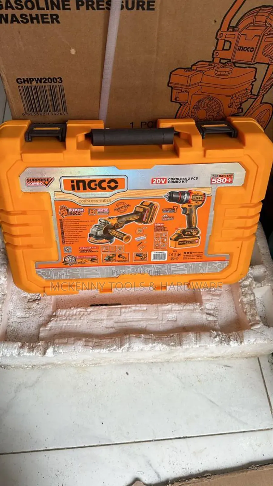 Ingco 20v Cordless 2-Piece Combo Kit, Cordless Angle