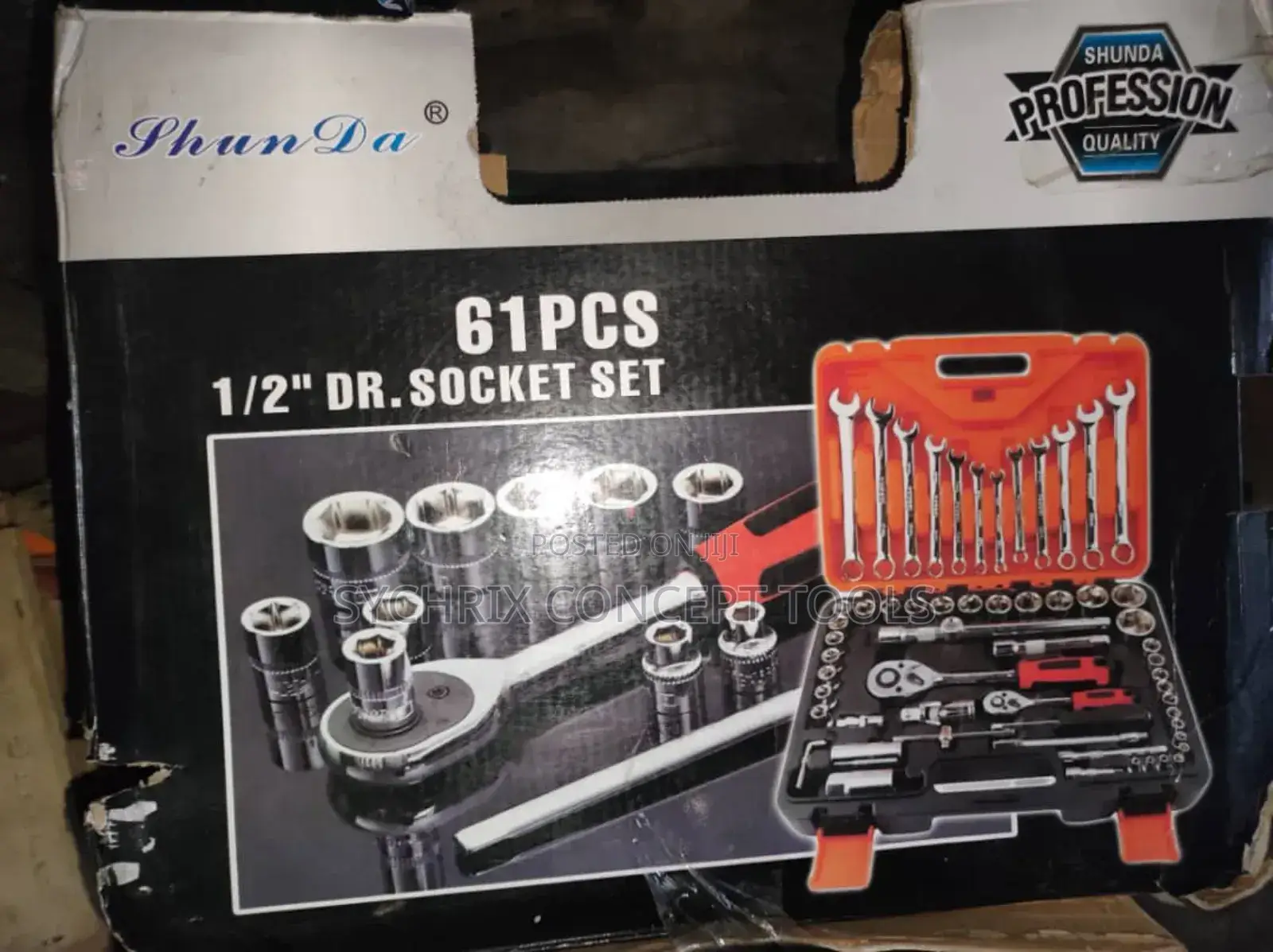 61 PCS 1/2"Inch Dr.Socket Wrench Set Quality for Car