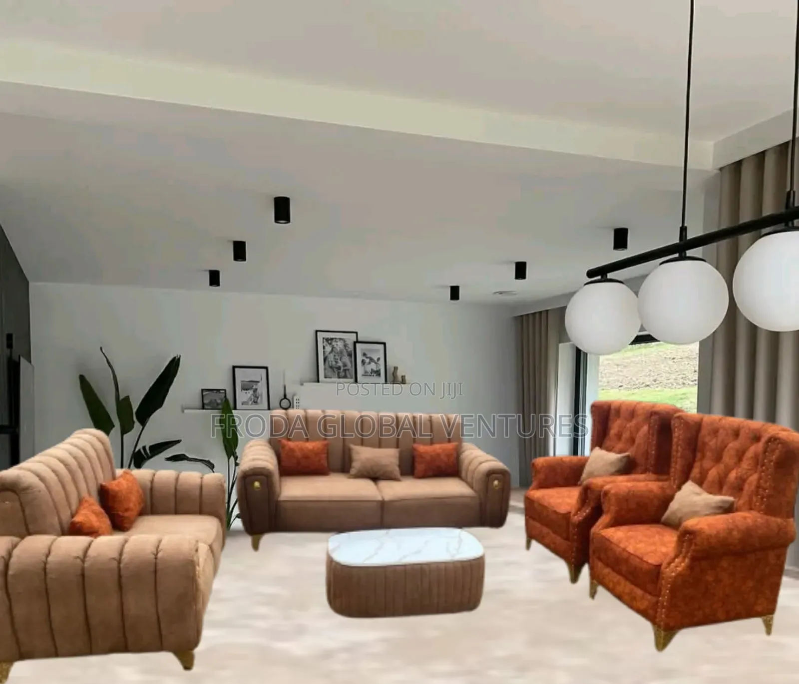 Quality Couch of 7 Seaters Sofa Chairs With Table. La06