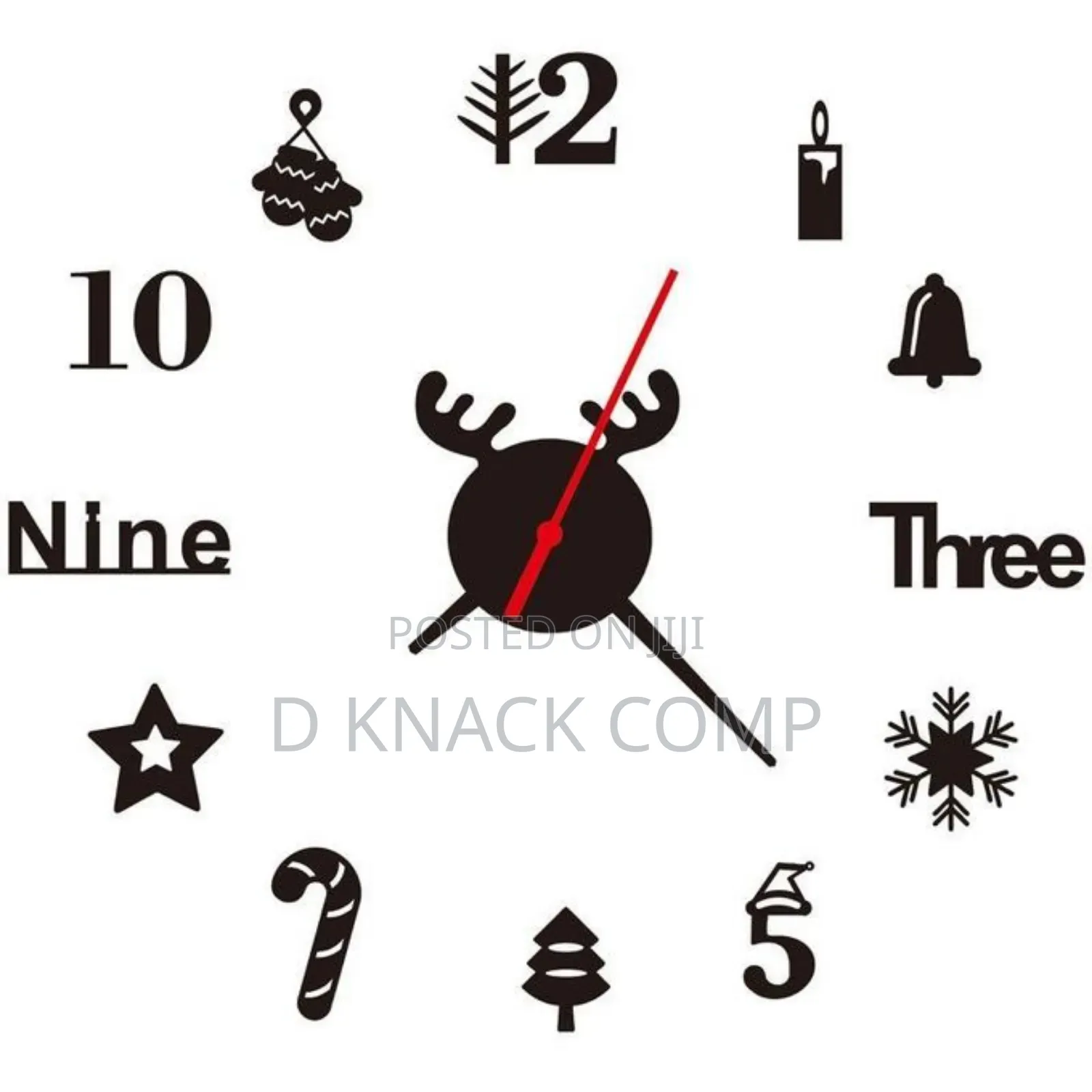 Acrylic 3d Wall Clock Diy Living Room Decoration - Black