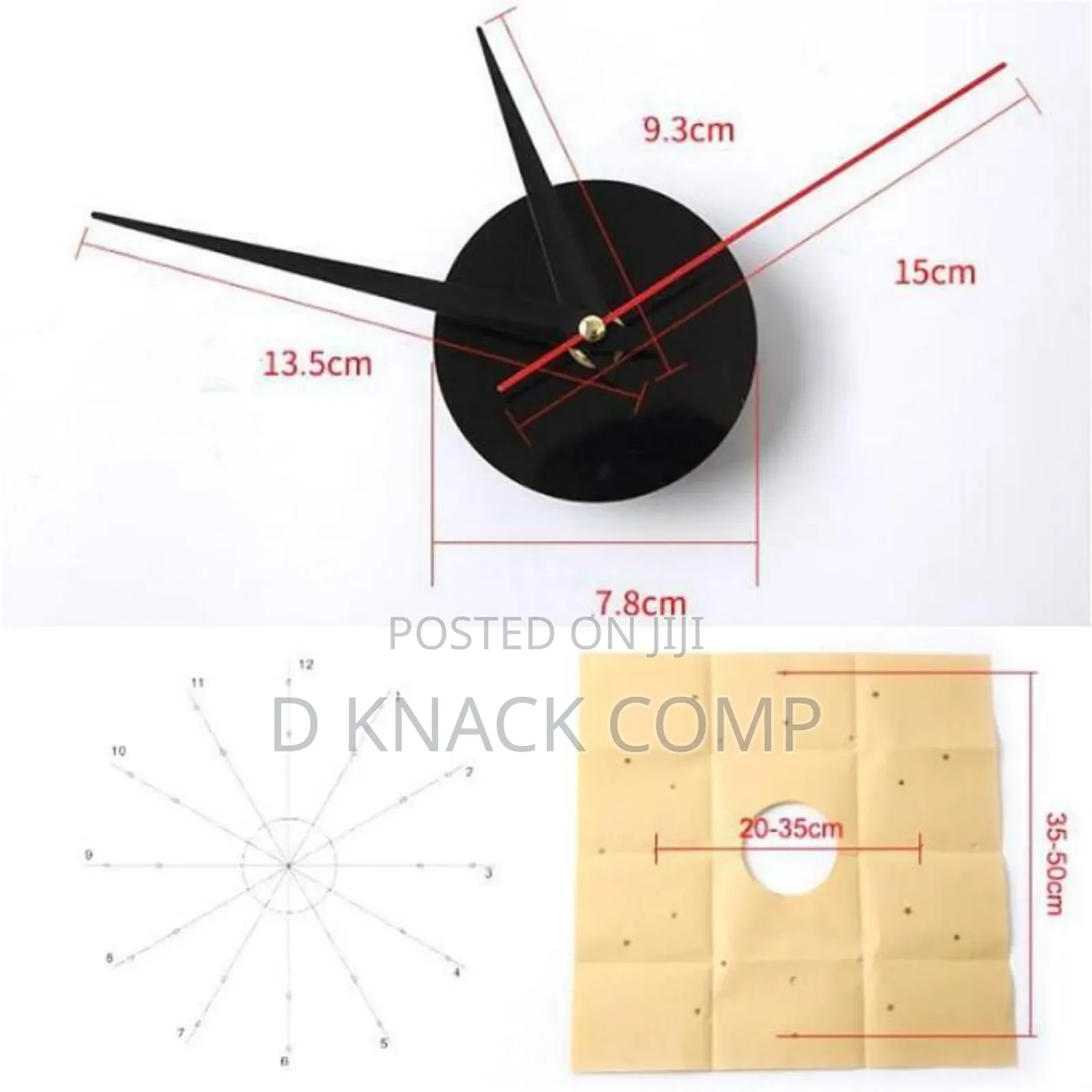 Acrylic 3d Wall Clock Diy Living Room Decoration - Black
