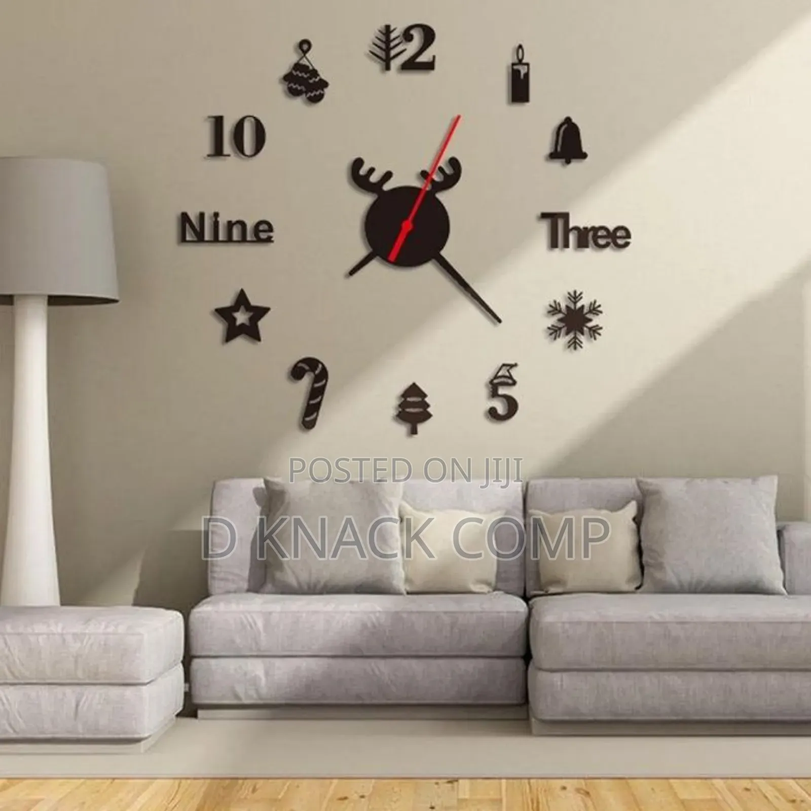 Acrylic 3d Wall Clock Diy Living Room Decoration - Black