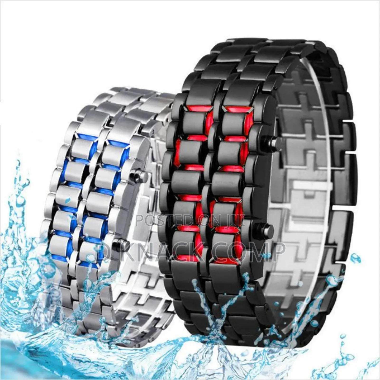 Digital Lava Metal Blue Led Wrist Watch