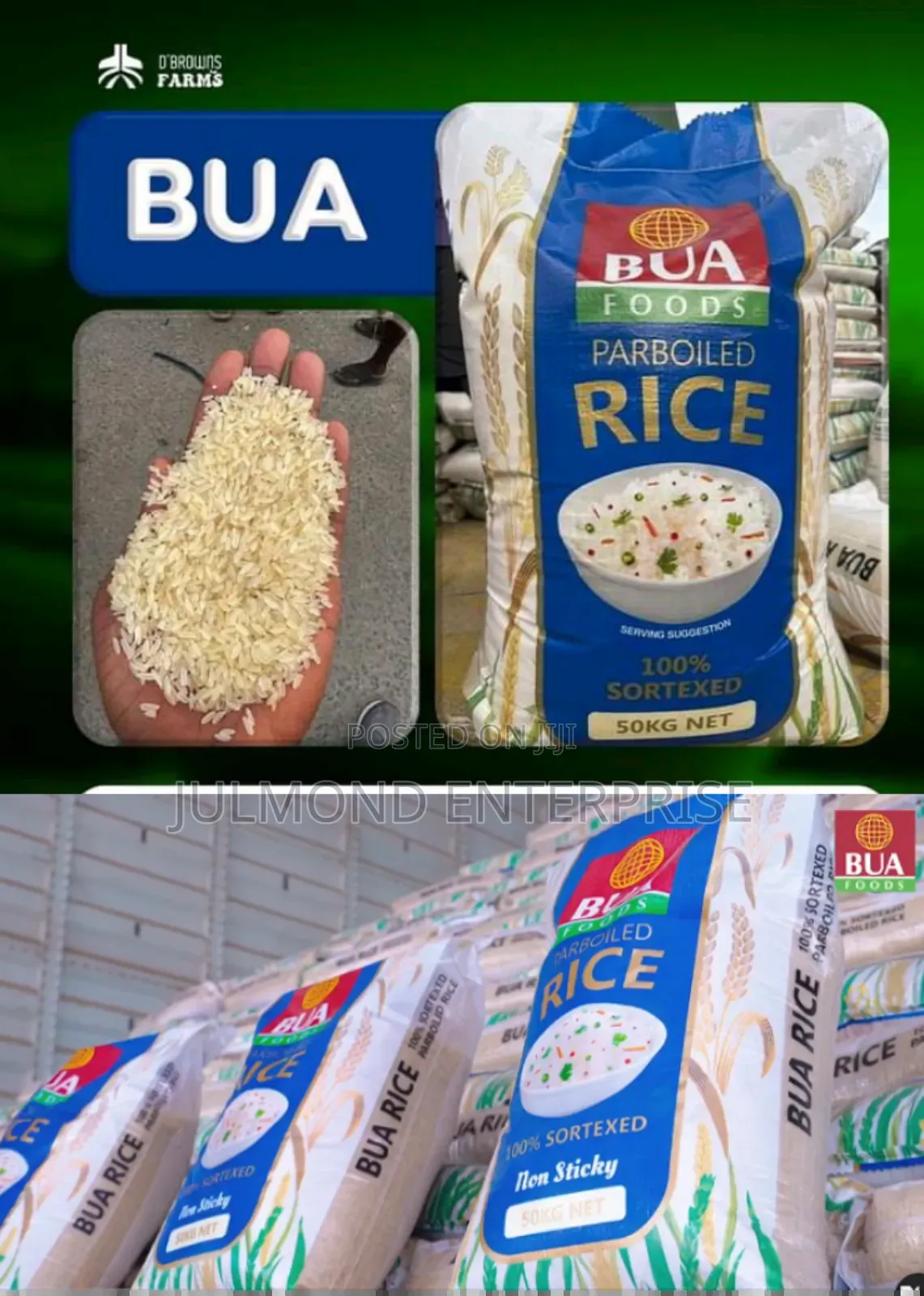 Bua Parboiled Rice 100% Sortexed Rice