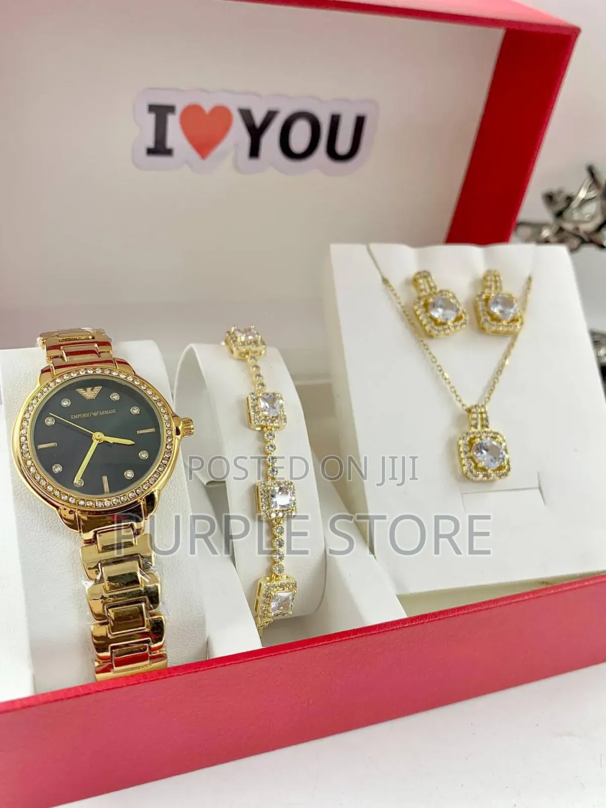 Rolex Women Full Stone Watch and Quality Jewelry Set