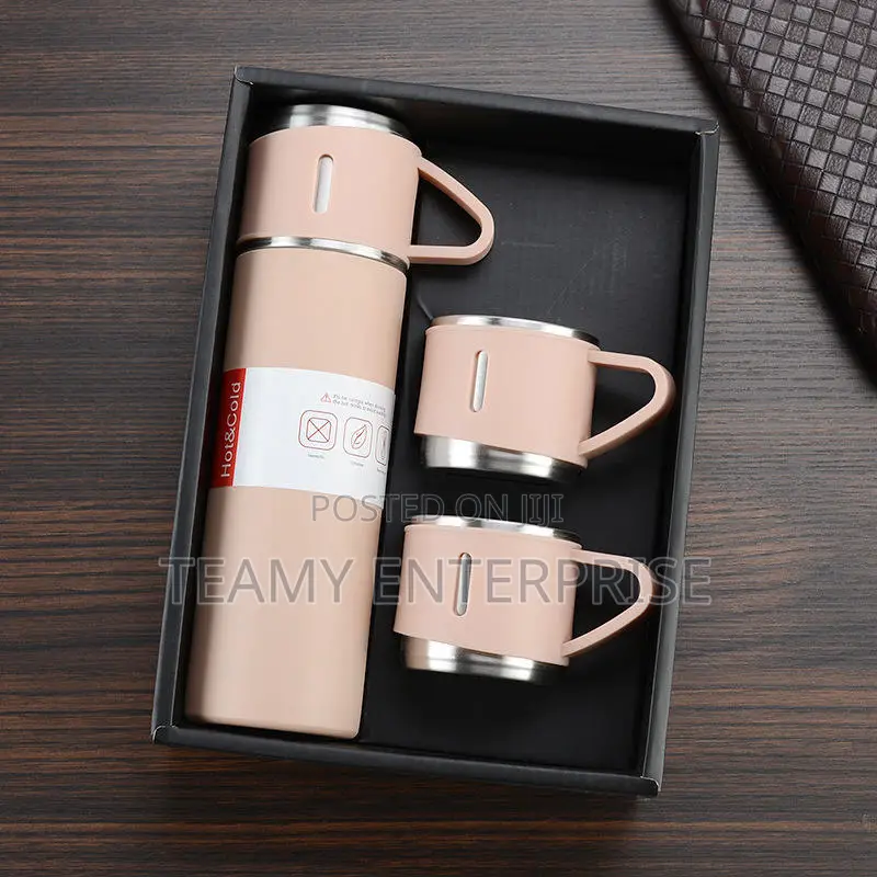 Vacuum Flask Gift Set With Two Cups - Hot and Cold Water