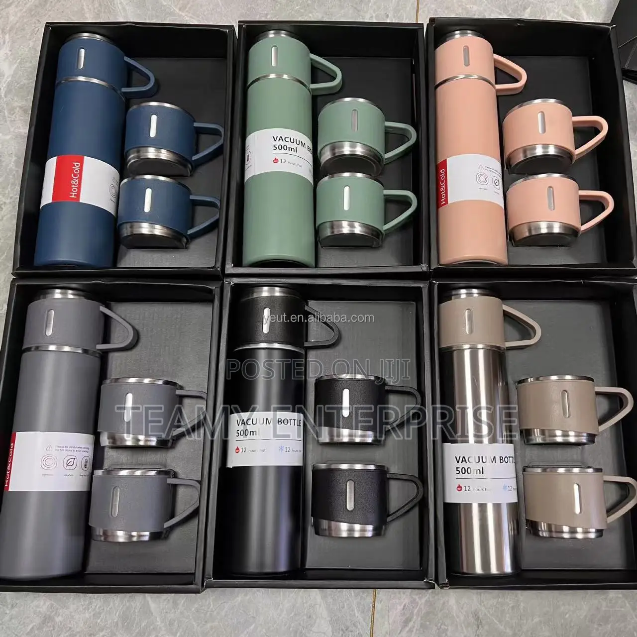 Vacuum Flask Gift Set With Two Cups - Hot and Cold Water