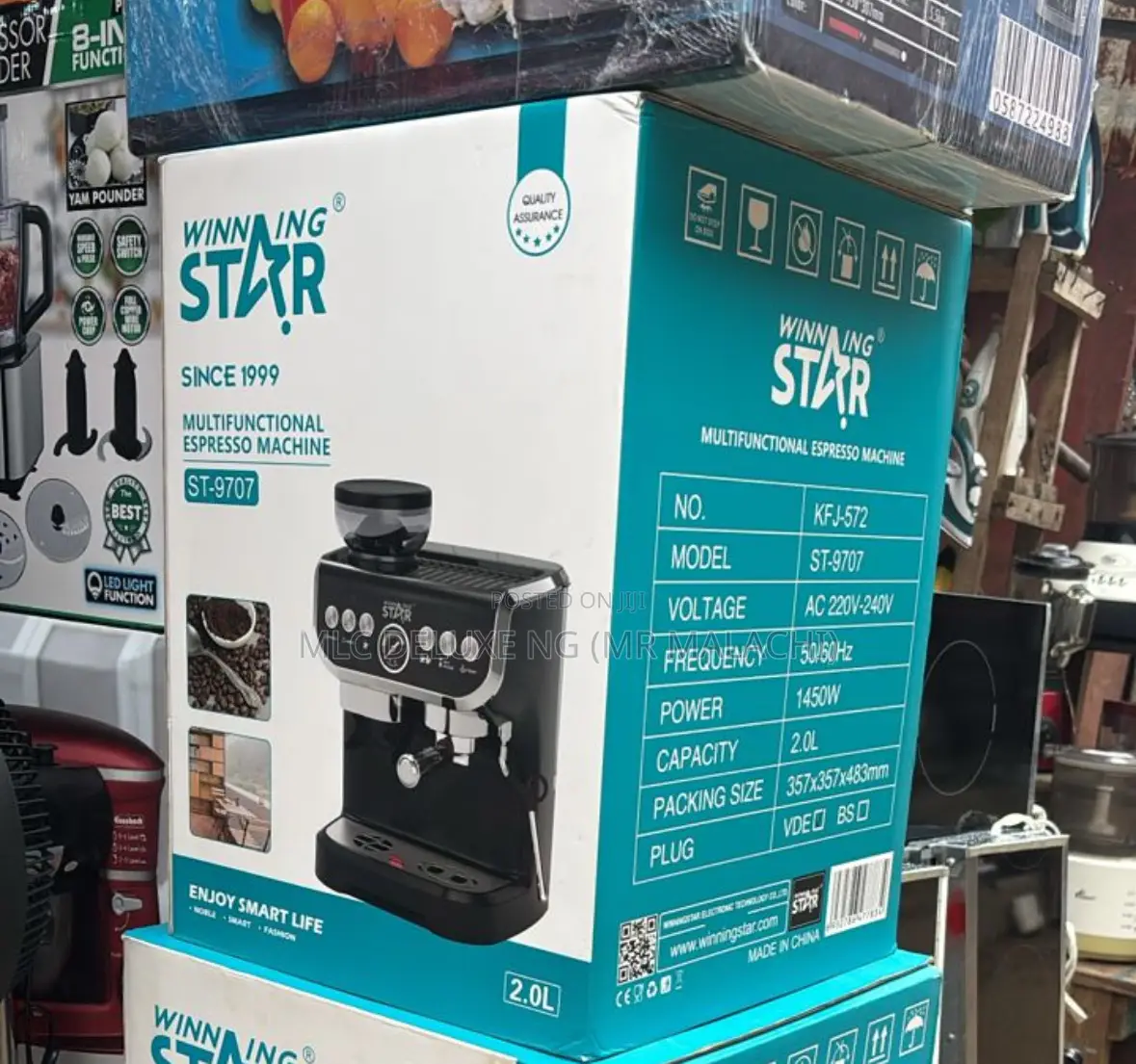Winning Star Coffee Espresso Machine With Electric Grinder