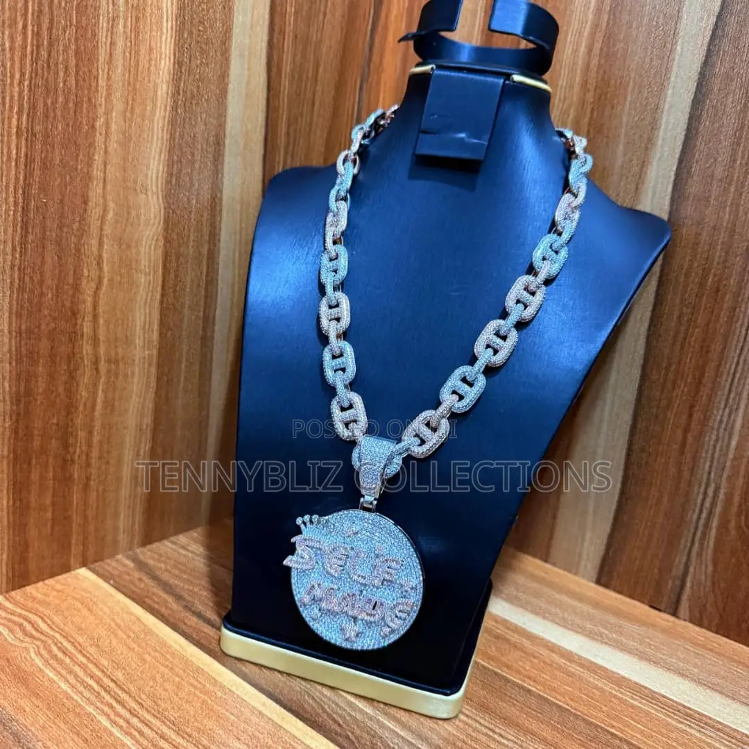 Fully Iced-out Cuban Link With Self Made Medallion
