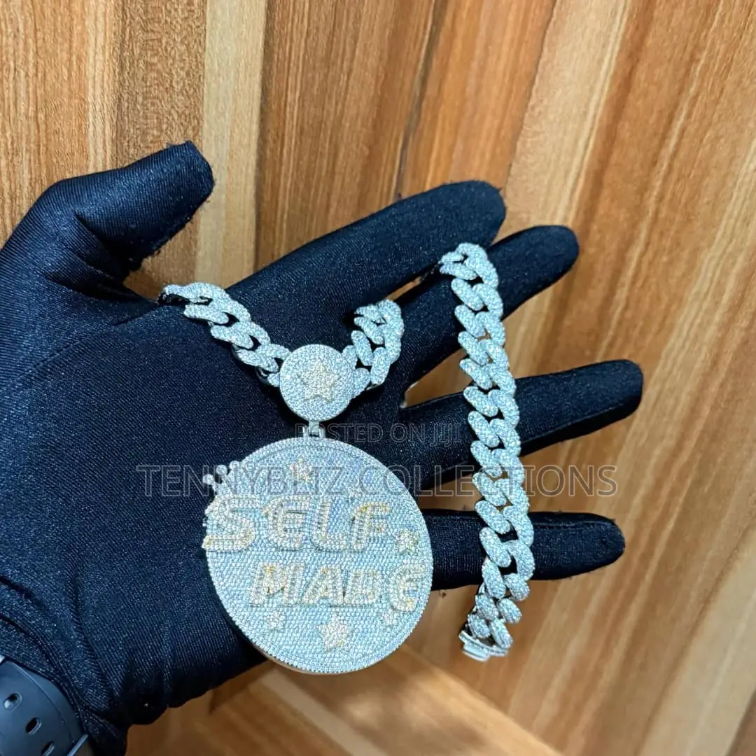Fully Iced-out Cuban Link With Self Made Medallion