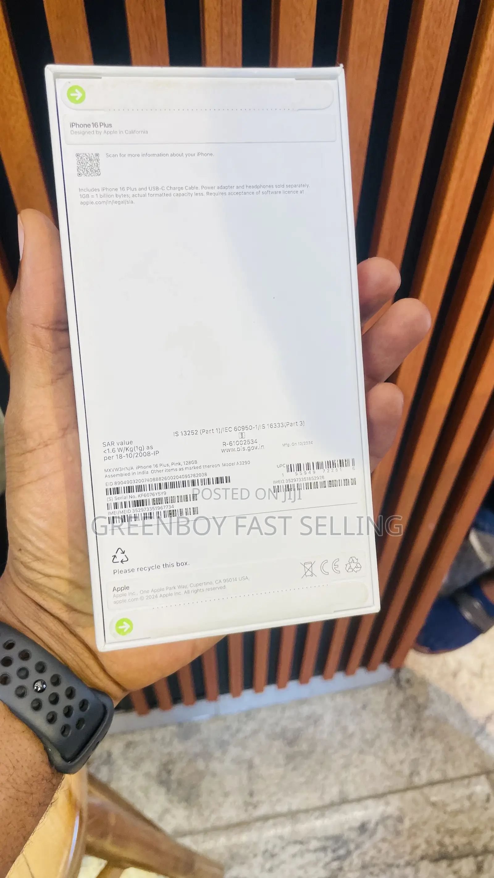 New Apple iPhone 16 Plus 128 GB Pink