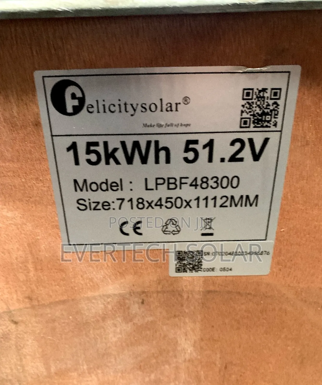 15kwhs Felicity Lithium Battery 🔋 300ahms 51.2v
