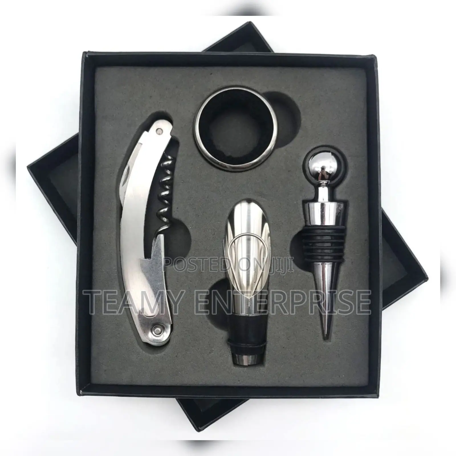 4 Pieces Wine Opener Gift Box -Cap/ Cork Bottle Souvenir Set