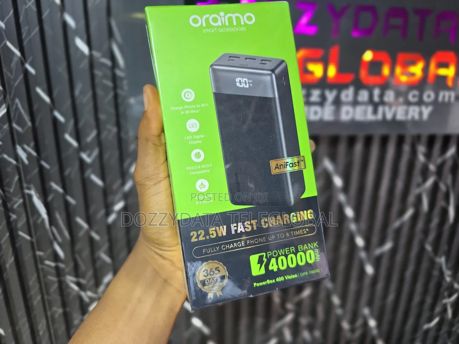 Oraimo 40000mah Digital Powerbank With 22.5w Fast Charging