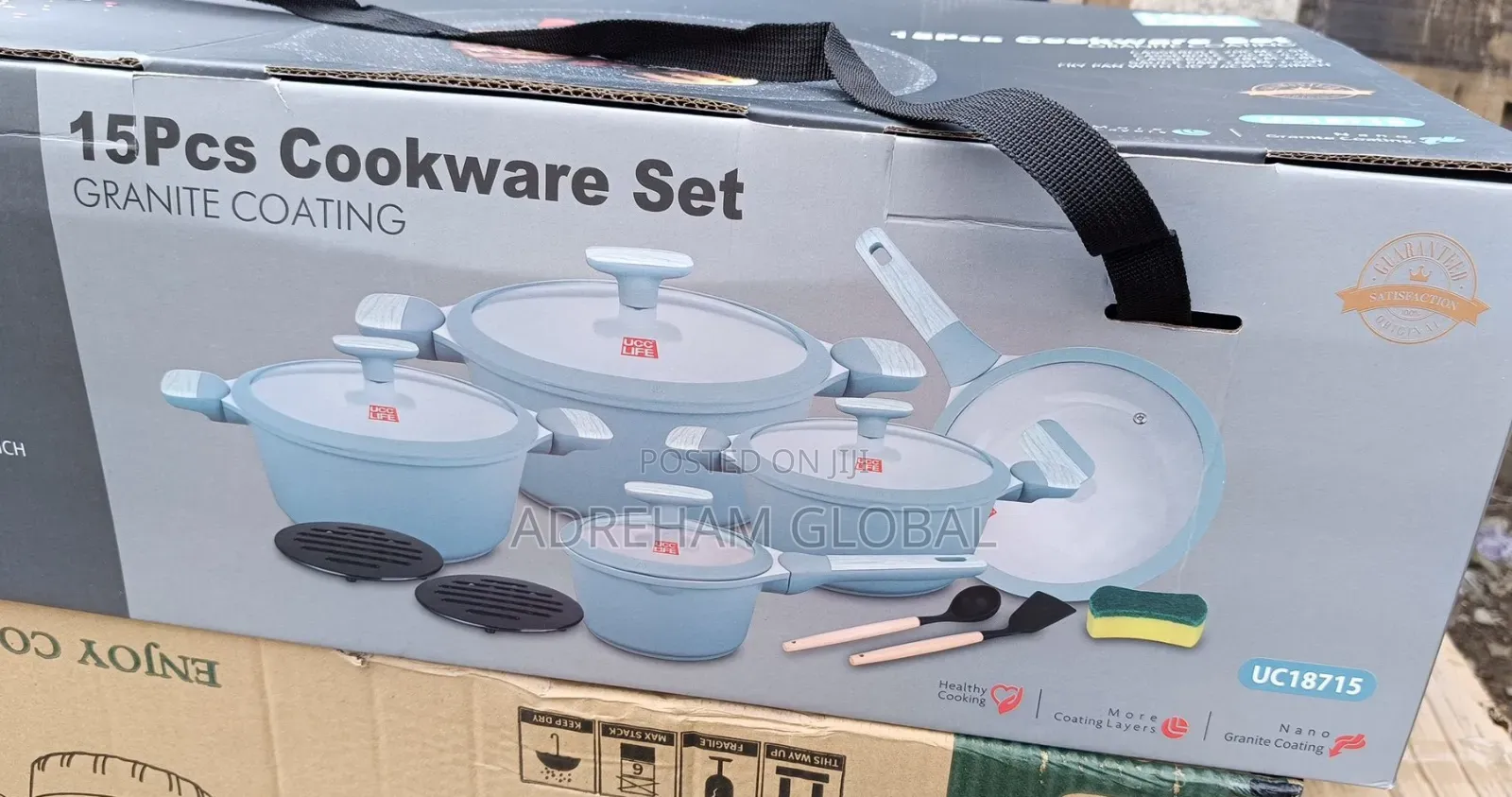 Ucc Life Uc 18715 -15pcs Granite Coating Cookware Pot Set