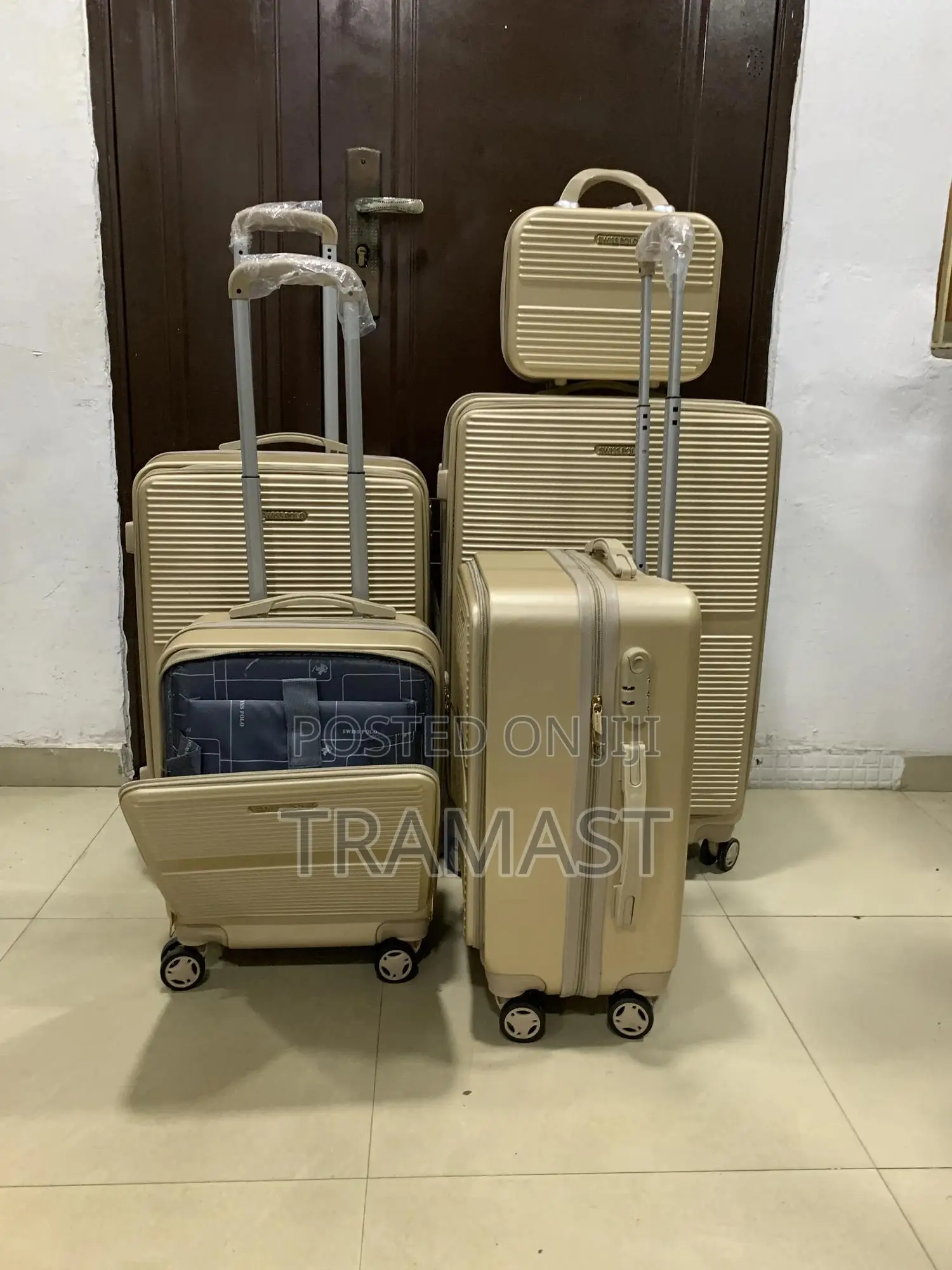 Durable Plastic Swiss Polo Suitcases (Gold)