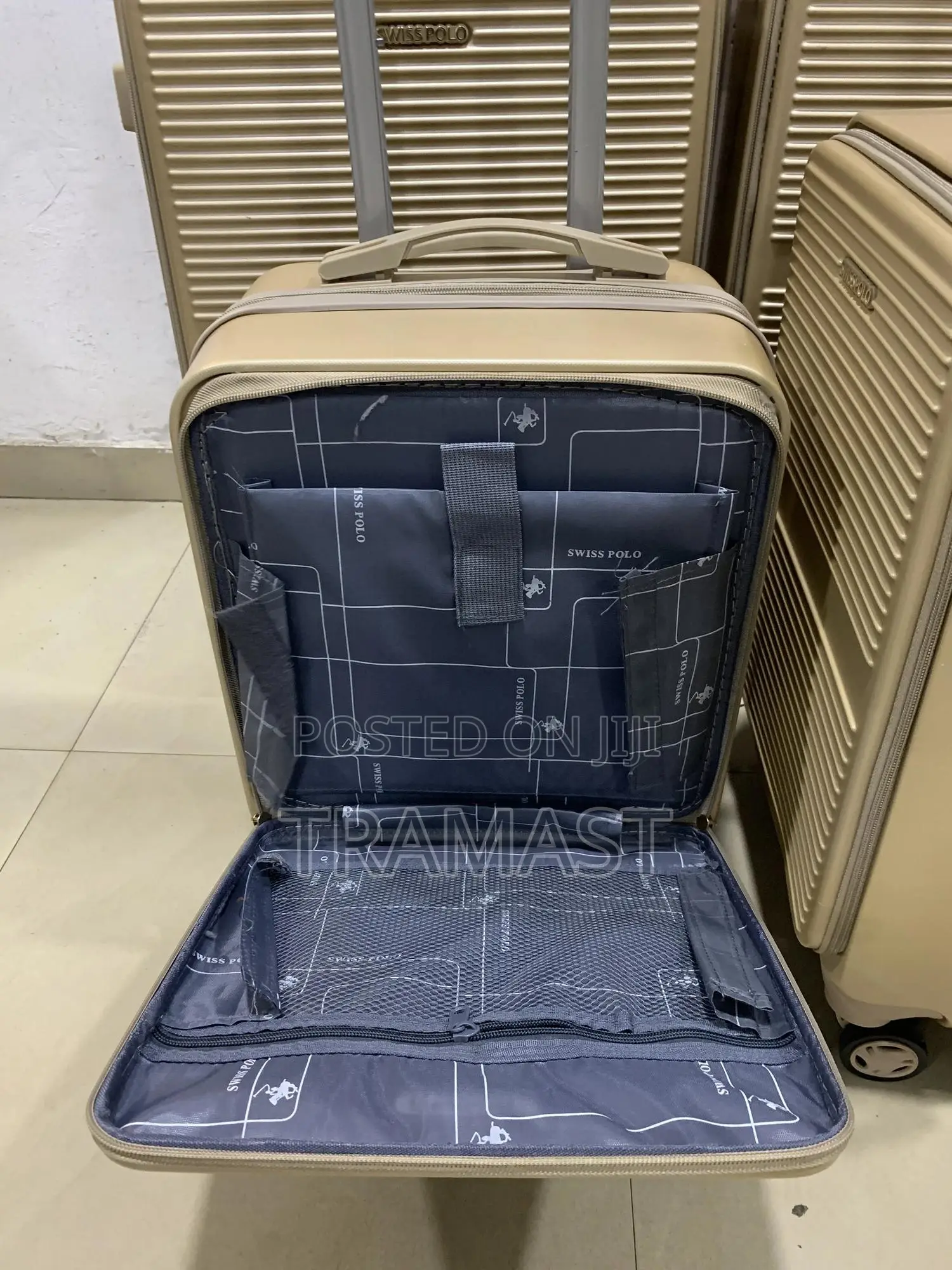 Durable Plastic Swiss Polo Suitcases (Gold)