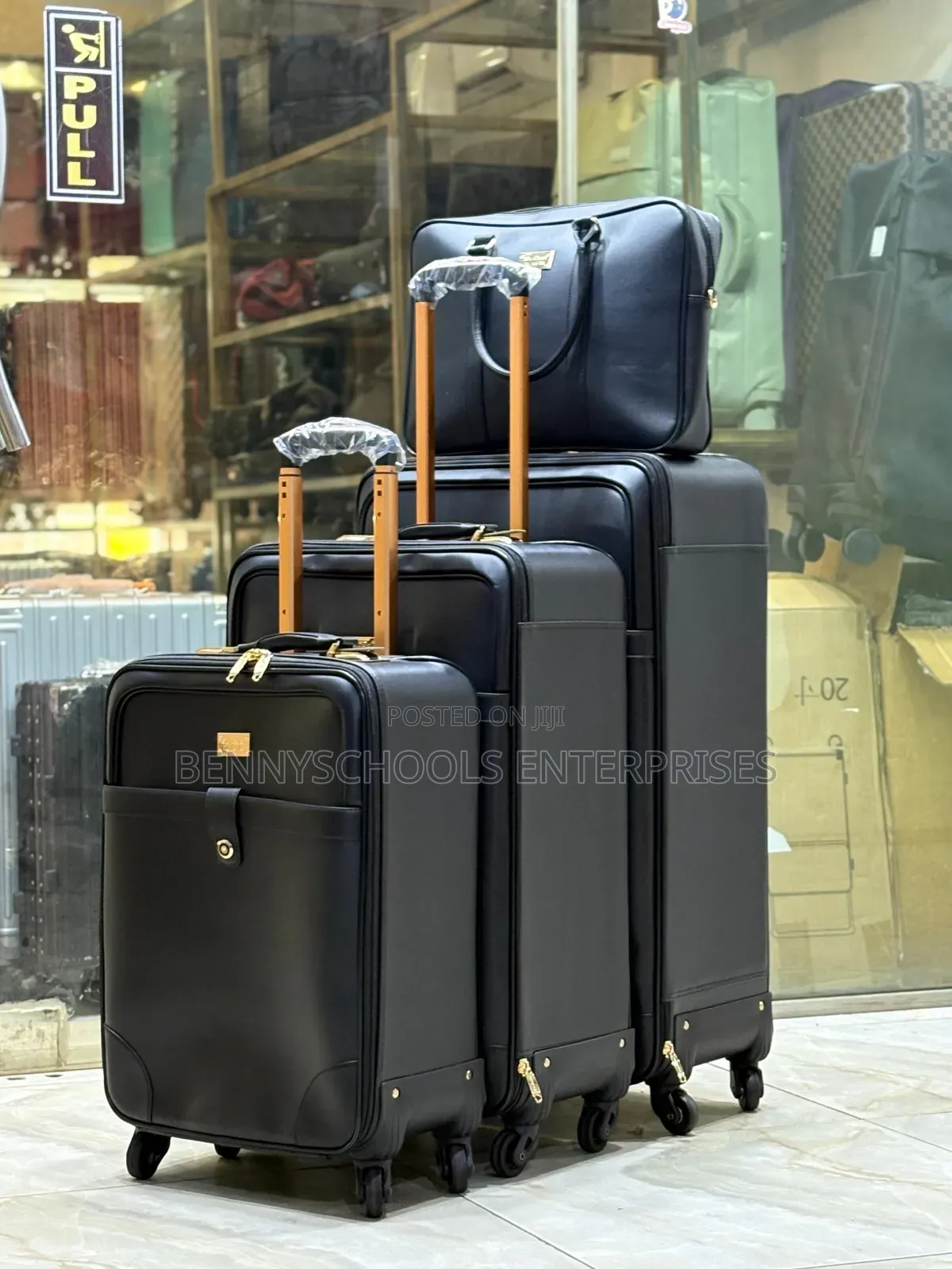 Set of 4 Good Quality Leather PVC Leather Boxes