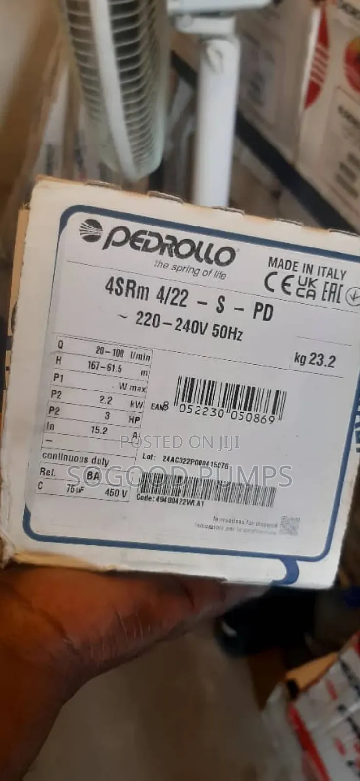 Pedrollo Submersible Pump Type 2 2.2kw/3hp Single Phase