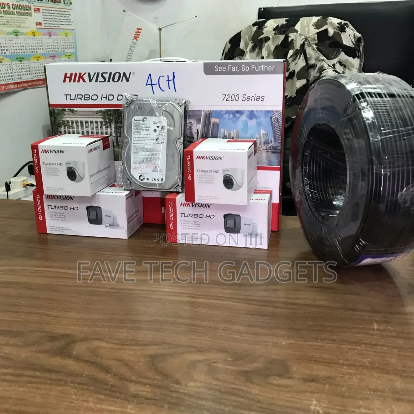 Hikvision 4 Channel Complete Kit With 100m Cable