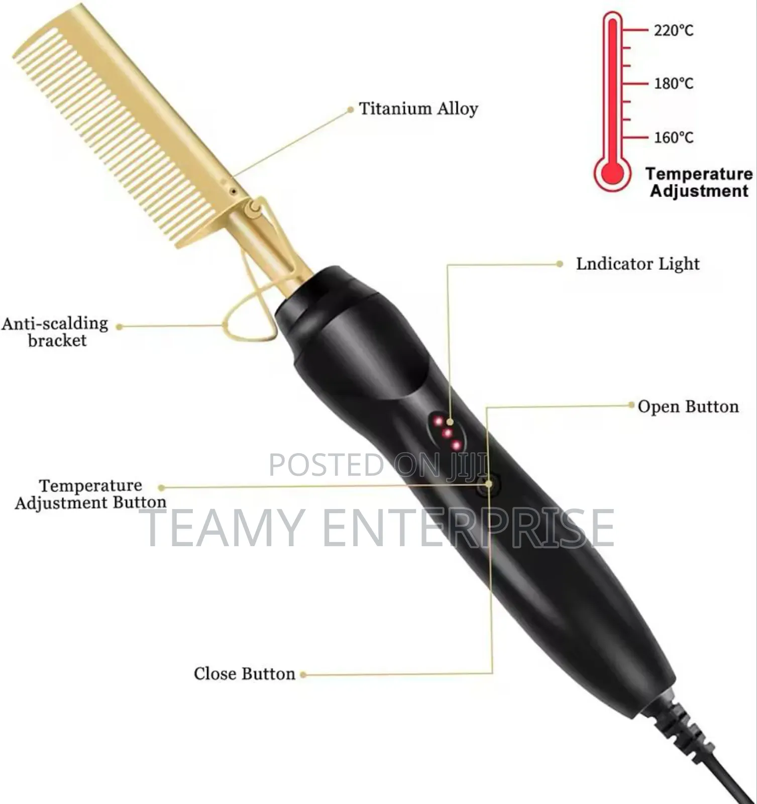 Gold Tooth Hot Comb - Hair Straightener
