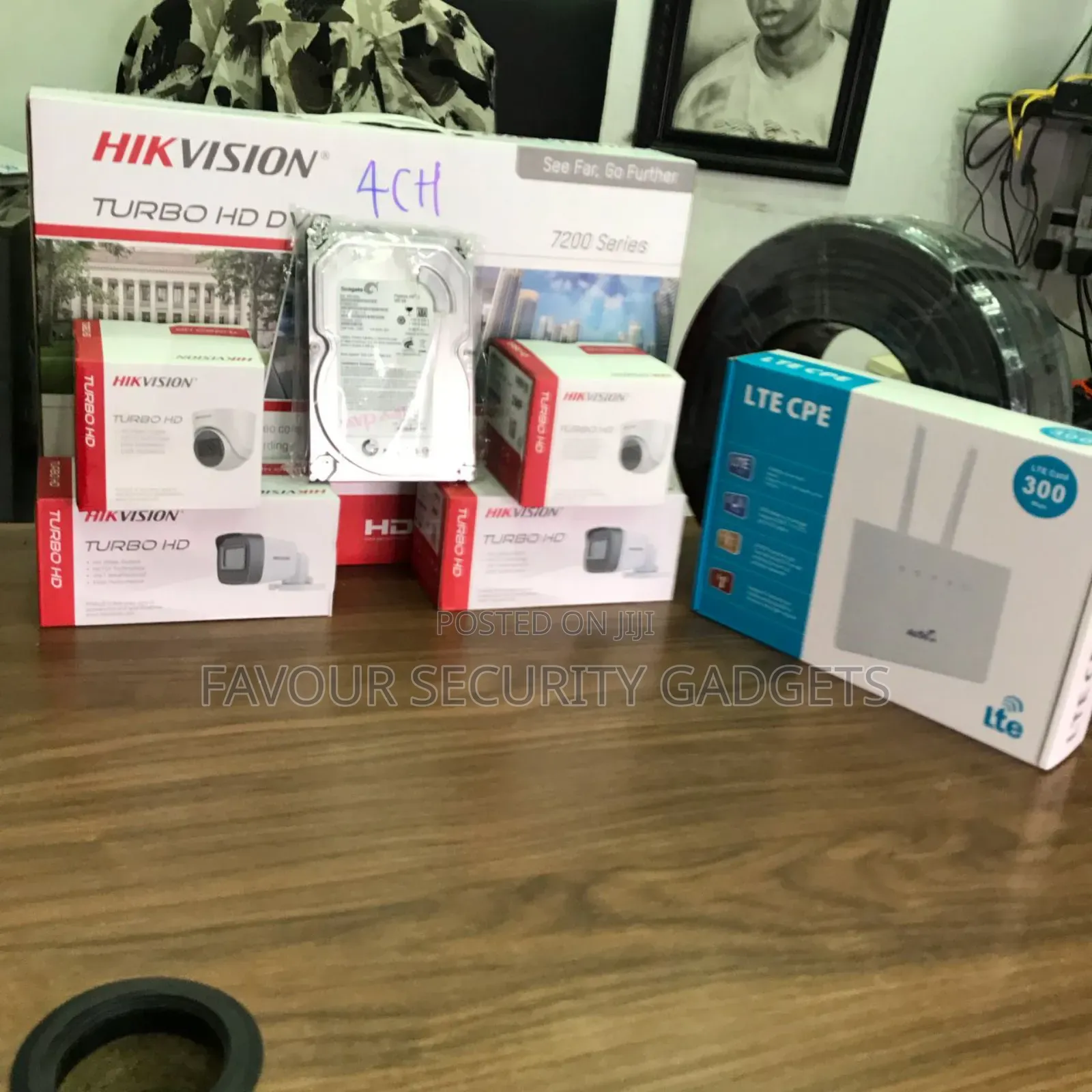 Hikvision 4 Channel Complete Kit With 100m Cable and Router