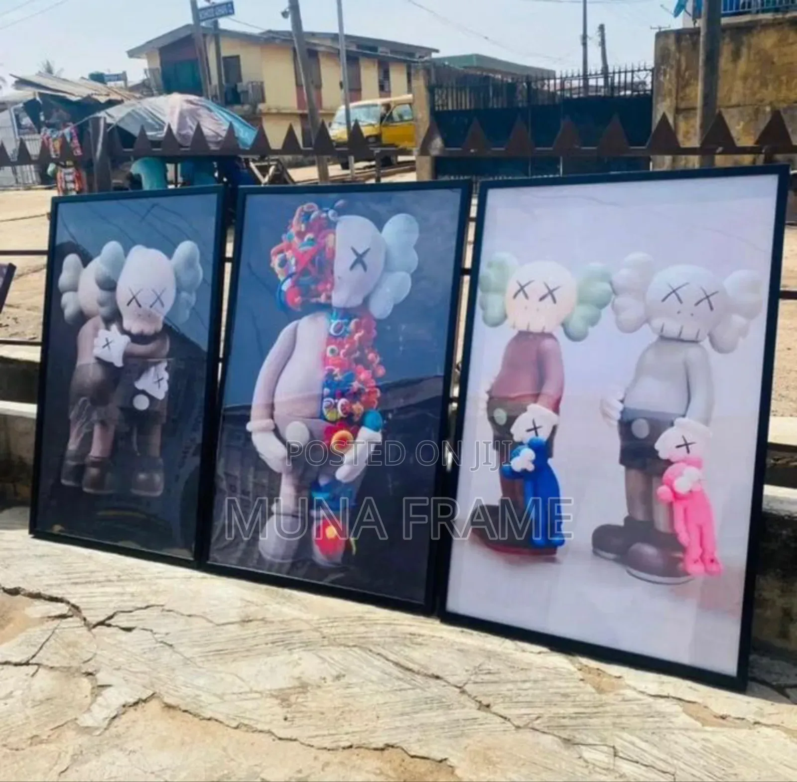 3 Sets of Kaws 30/40 Inches Acrylic Art Framed