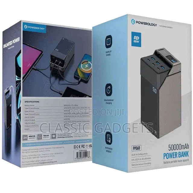 Powerology Pp068 65w 50,000 Mah Laptop Power Bank