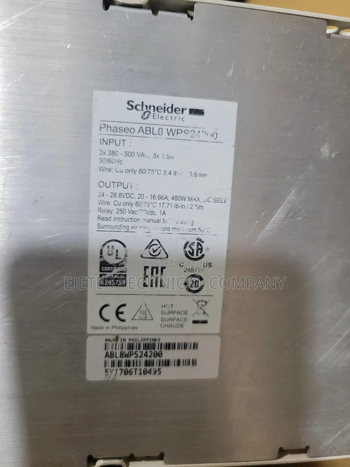 Schneider Power Supply 20a /24vdc