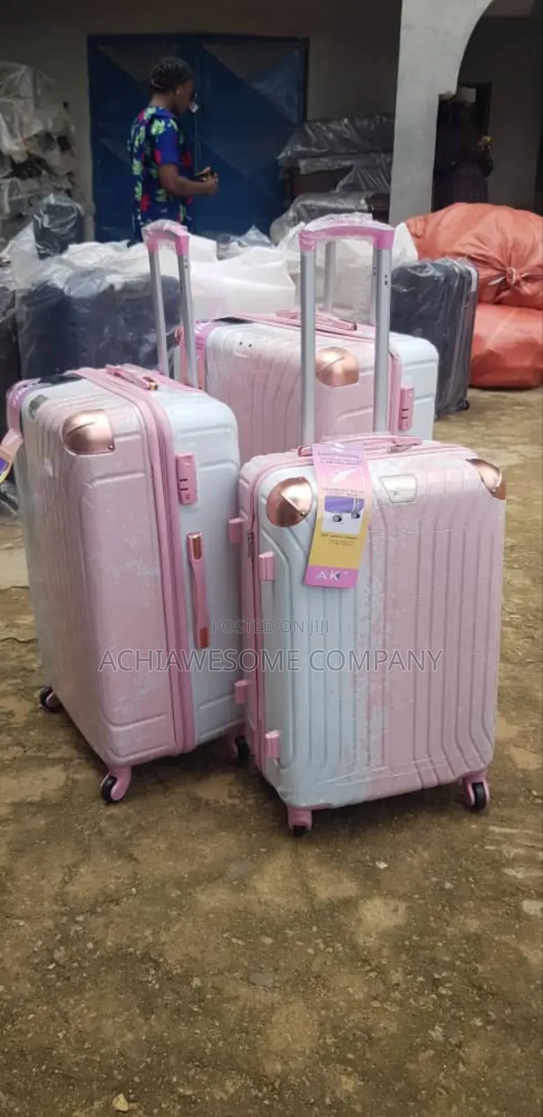 Set Of 3 Rubber Luggage