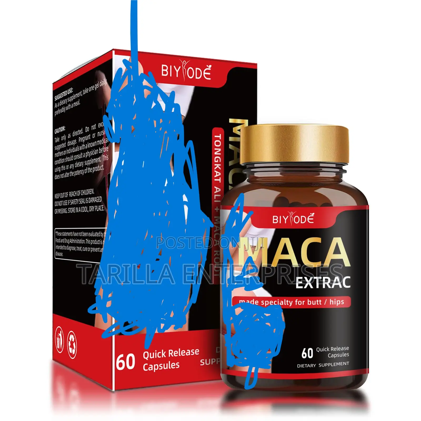 Organic Maca Root Power Capsules - Butt Enhancement Pills